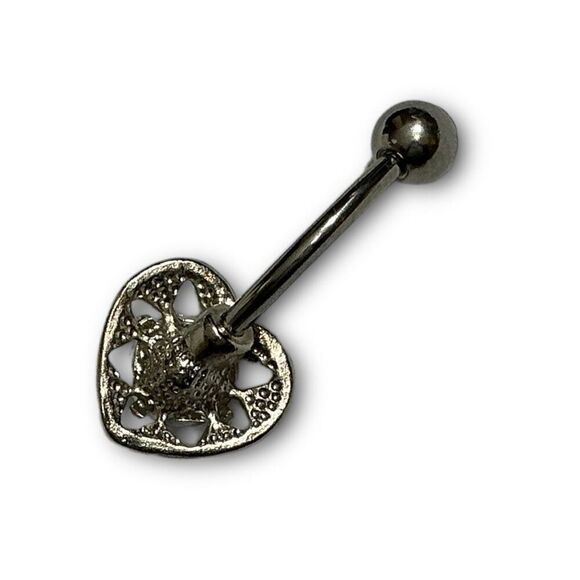 Pierced Nation Heart Shaped Aurora Borealis Cubic Zirconia CZ 14 Gauge Belly But - Picture 9 of 9